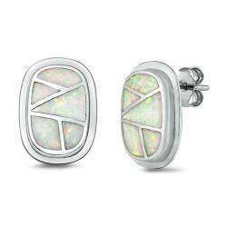 Sterling Silber Weiß Opal Ohrringe.(KEOEL450398) von Joyara