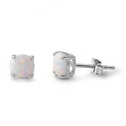 Sterling Silber Weiß Opal Ohrringe..(KEOEL450403-WO) von Joyara