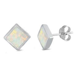 Sterling Silber Weiß Opal Ohrringe.(KEOEL450519-WO) von Joyara
