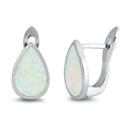 Sterling Silber Weiß Opal Ohrringe.(KEOEL450525-WO) von Joyara