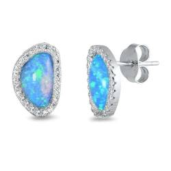 Sterling Silber Weiß Opal Ohrringe..(KEOEL450545-BO) von Joyara