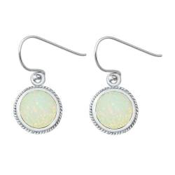 Sterling Silber Weiß Opal Ohrringe.(KEOEL451024-WO) von Joyara