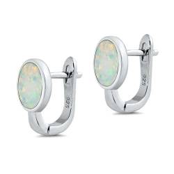 Sterling Silber Weiß Opal Ohrringe.. (KEOEL451056-WO) von Joyara