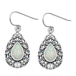 Sterling Silber Weiß Opal Ohrringe.. (KEOEL451062-WO) von Joyara