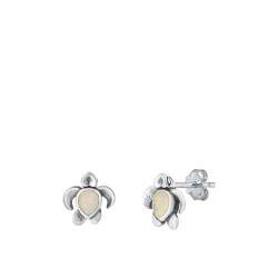 Sterling Silber Weiß Opal Ohrringe. (KEOEL451231-WO) von Joyara