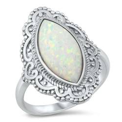 Sterling Silber Weiß Opal Ring LTDONRO150800-WO60 von Joyara