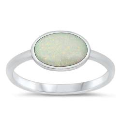 Sterling Silber Weiß Opal Ring LTDONRO151025-WO40 von Joyara