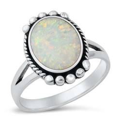 Sterling Silber Weiß Opal Ring LTDONRS131106-WO100 von Joyara