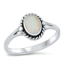 Sterling Silber Weiß Opal Ring LTDONRS131374-WO90 von Joyara