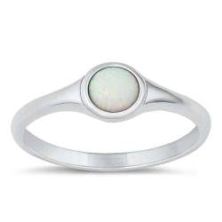 Sterling Silber Weiß Opal Ring LTDONRS131398-WO40 von Joyara