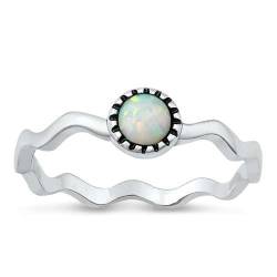 Sterling Silber Weiß Opal Ring LTDONRS131479-WO40 von Joyara