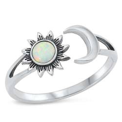 Sterling Silber Weiß Opal Sonne & Mond Ring LTDONRO151009-WO90 von Joyara