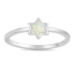 Sterling Silber Weiß Opal Stern Ring LTDONRO150605-WO80 von Joyara