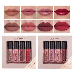 Joyeee 8 Farben Matt Flüssige Lippenstifte Set, Lipgloss Set, Non-Stick Cup Shimmer Lip Gloss, Roter Lippenstift Gift For Women von Joyeee