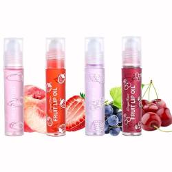 Joyeee Glitzer Lipgloss Set, 4 Stück Roll on Lip Glow Oil, Fruity Moisturizing Lippenöl, Langanhaltend Glossy Pflegende Lippen für Frauen Mädchen von Joyeee