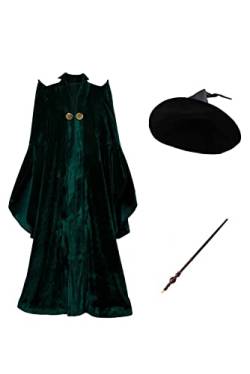 Hermione Kostüm-Set für Erwachsene, McGonagall Cosplay, Samt-Mantel für Damen, Halloween-Kostüme, Set, 3XL von Joyplay