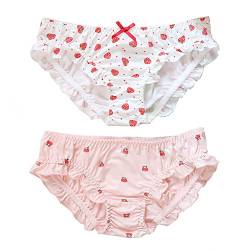 Joyralcos Japanische Stawberry Print Bikini Panties 2 Pack Slips Cosplay Anime Unterwäsche, Erdbeerprint von Joyralcos