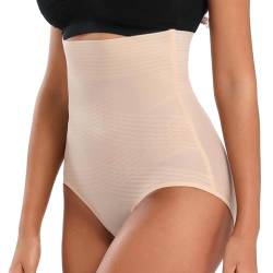 Joyshaper Bauchweg Unterhose Damen Shapewear Slip Hoch Taille Miederslip Formende Unterwäsche Beige, L von Joyshaper