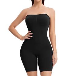 Joyshaper Body Shaper Damen Bauchweg Body mit Bein Shapewear Damen Bauchweg Unterhose Stark Formend Taillenformer Miederbody Shaping Bodysuit Faja Trägerlos Bodys Figurformende Unterwäsche Schwarz XL von Joyshaper