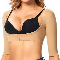 Joyshaper Damen Arm Shaper U-Form Brustsstützung Unterhemd Vorderverschluss Brust Push Up Unterbrustkorsett Shapewear Top Beige M von Joyshaper