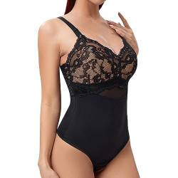 Joyshaper Damen Body Shapewear Spitzen BH Miederbody Thong Bodysuit Bauchweg Body Shaper Schwarz S von Joyshaper