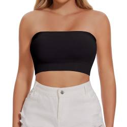 Joyshaper Damen Nahtlos Bandeau BH Trägerloser ohne Bügel Bra Tube Top Push Up Schulterfrei Crop Top Oberteil Schwarz,M von Joyshaper