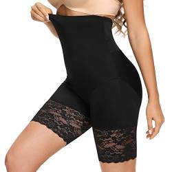 Joyshaper Damen Shapewear mit Bein Bauchweg Unterhose Hoch Taille Miederhose Body Shaper Butt Lifter Panties Unterwäsche, Schwarz-Lace, 3XL von Joyshaper