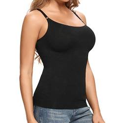 Joyshaper Damen Unterhemd Bauch Weg Camisole Top Figurformendes Trägertop Body Shaper Shaping Hemd Schlank Shirt Nahtlose Spaghettiträger Oberteil, Schwarz, XS von Joyshaper