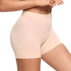 Joyshaper Damen Unterhose Unter Rock Kurz Hose Miederpants Miederhose Anti-Chafing Slip Shorts Panty Boxershorts Nahtlose Unterwäsche, Beige, L von Joyshaper