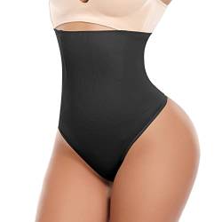 Joyshaper Hoch Taille Shapewear Thong Bauchweg Mieder String Damen Formslip High Waist Unterhose Tummy Control Tanga Formende Unterwäsche Schwarz S von Joyshaper