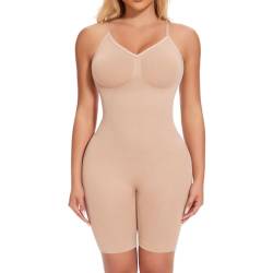 Joyshaper Shapewear Body Damen Bauchweg Bodysuit Formende Body Shaper Figurformender Effektive Abnehmen Miederbody Shaping Jumpsuit mit Bein Beige,L von Joyshaper