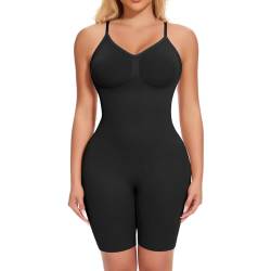 Joyshaper Shapewear Body Damen Bauchweg Bodysuit Formende Body Shaper Figurformender Effektive Abnehmen Miederbody Shaping Jumpsuit mit Bein Schwarz,L von Joyshaper