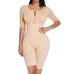 Joyshaper Shapewear Damen Bauchweg Stark Formend Kurzarm Shapewear Bodysuit Body Shaper Bein Shaping Taillenformer Miederbody Po Push Up Fajas Colombianas Mieder Korsett Figurformend Beige M von Joyshaper