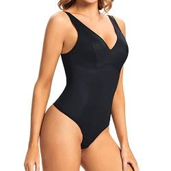 Joyshaper Shapewear Damen Body Bauchweg Body Shaper Tummy Control Thong Bodysuit Figurformende Miederbody Schwarz 2XL von Joyshaper