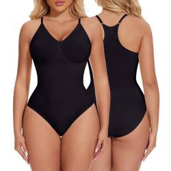 Joyshaper Shapewear Damen Body Shaper Shaping Bodysuit Bauchweg Figurformende Formende Bodys Racerback Miederbody Unterhemd Schwarz/Racerback,S von Joyshaper