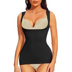 Joyshaper Shapewear Unterhemd Damen Unterbrust Body Shaper Bauchweg Unterhemden Nahtlos Shape Hemd Shaping Top Bauchweg Formende Tops Trägertop Camisole Unterwäsche Figurformend Hemdchen Schwarz S von Joyshaper