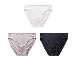 Joyunii Bikini Slip Damen aus 100% Seide Unterhosen Atmungsaktive Panty Hipster Unterwäsche von Joyunii