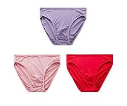 Joyunii Bikini Slip Damen aus 100% Seide Unterhosen Atmungsaktive Panty Hipster Unterwäsche von Joyunii
