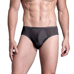 Joyunii Herren Slips Seide Unterhosen Schlüpfer Männer Unterwäsche seidenweich Briefs,3er Pack von Joyunii