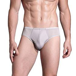 Joyunii Herren Slips Seide Unterhosen Schlüpfer Männer Unterwäsche seidenweich Briefs,3er Pack von Joyunii