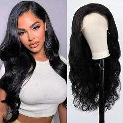 Jreitsere Brasilianische natürliche Damenperücke Body Wave 13x6 Lace Wig Human Hair Frauen Adhesive Free Bresilienne Perücke Pre gezogen Menschenhaar Perücke Natürliche Farbe 22 Zoll von Jreitsere