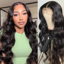 Jreitsere Echthaar Perücke 13x4x1 T Teil Lace Front Perücke Body Wave Perücke Mit Natürlichem Haaransatz Brasilianische Haarperücken Lace Frontal Perücken 180% Dichte Glueless Perücke 16 Zoll von Jreitsere