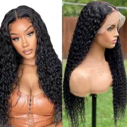 Jreitsere Echthaar Perücke 13x4x1 T Teil Lace Front Perücke Deep Wave Perücke Mit Natürlichem Haaransatz Brasilianische Haarperücken Lace Frontal Perücken 150% Dichte Glueless Perücke 20 Zoll von Jreitsere