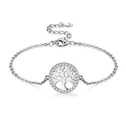 Jrêveinfini Lebensbaum Armband Silber 925 Damen Mädchen Kinder Mutter Tochter Mama, Armband Personalisiert Beste Freundin Weihnachten Geschenke für Frauen Mädchen von Jrêveinfini