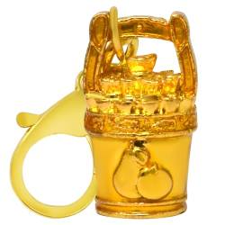 Juanxian Feng Shui Buckets Of Gold & Good Fortune Schlüsselanhänger Reichtum Wohlstand Erfolg Glück Amulett Neujahrsgeschenk W5503, gelb, 9*2cm von Juanxian