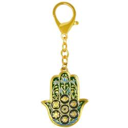 Juanxian Feng Shui Hamsa Hand Life Force Schlüsselanhänger Segen Kraft und Stärke Amulett Reichtum Porsperität Erfolg Schlüsselanhänger, grün, 12*4.5cm von Juanxian