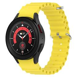 Juaupepo Ocean Band kompatibel mit Galaxy Watch 5 40 mm/44 mm/Pro 45 mm, keine Lücke Silikon verstellbares Armband Schnellverschluss-Armband für Galaxy Watch 4 Classic 46/42 mm/Watch 4 40/44mm von Juaupepo