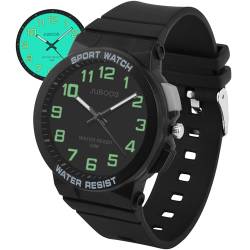 Juboos Armbanduhr Kinder,Kinderuhr Jungen Mädchen Analog Quartz Uhr mit Armbanduhr Licht 50M Wasserdicht Outdoor Sports Jugend Uhr 7-16 von Juboos