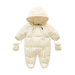 Jueshanzj Unisex Baby Schneeanzug Warm Winter Hoodie Mantel Gr. 6-9 Monate, weiß von Jueshanzj