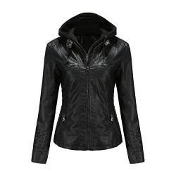 Jueshanzj lederjacke lederjacken für damen damen lederjacken kunstlederjacke damen damen lederjacke damen kunstlederjacke schwarz lederjacke für damen, Schwarz , 36 von Jueshanzj